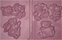 Набор формочек пластиковых для литья "Плюшевые медведи" 21х17,5см, 5 видов
